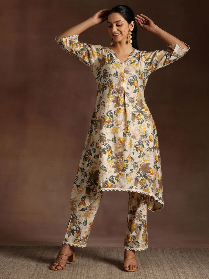 Libas Floral Printed Kurta With Trouser