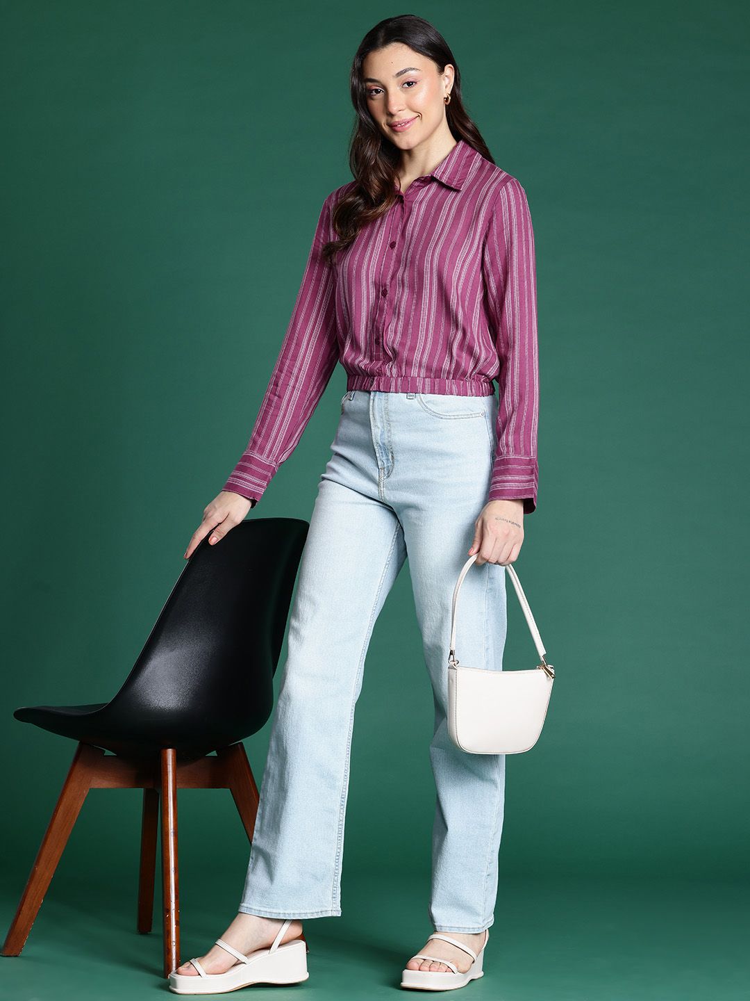 DressBerry Pure Cotton Opaque Striped Casual Shirt