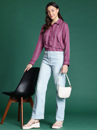 DressBerry Pure Cotton Opaque Striped Casual Shirt