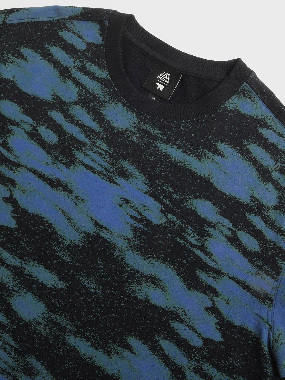 THE BEAR HOUSE Camouflage Printed Drop-Shoulder Sleeves Cotton T-shirt