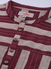 Anouk Striped Straight Regular Kurta with Dhoti Pants