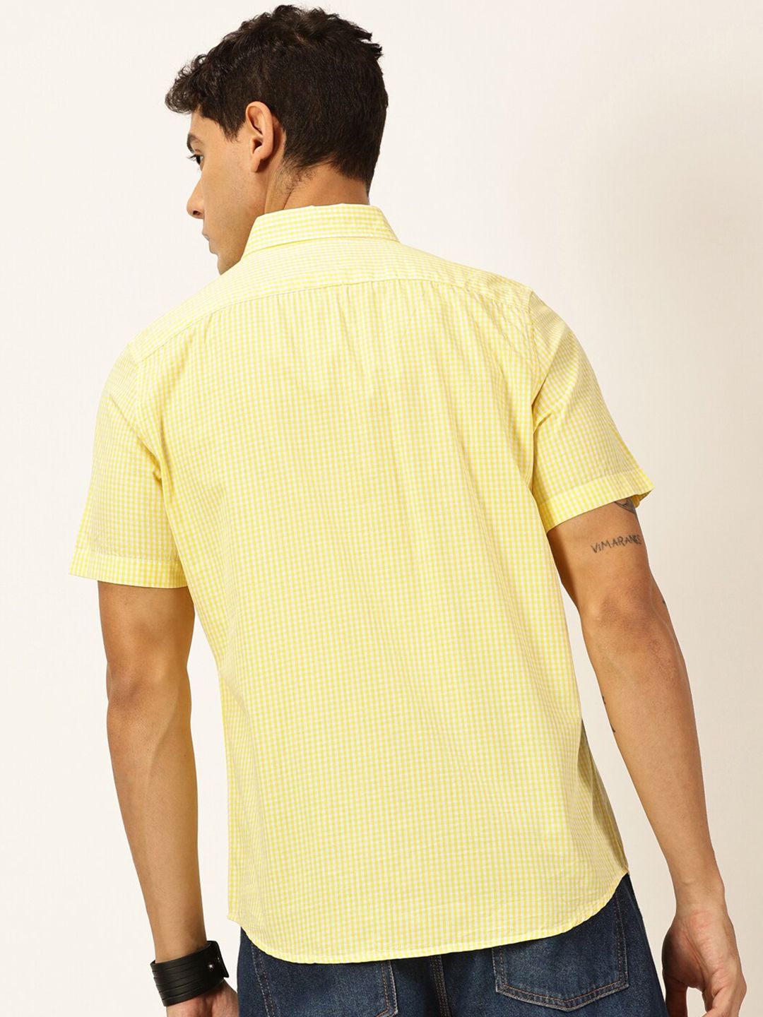 Thomas Scott Standard Slim Fit Checked Pure Cotton Casual Shirt