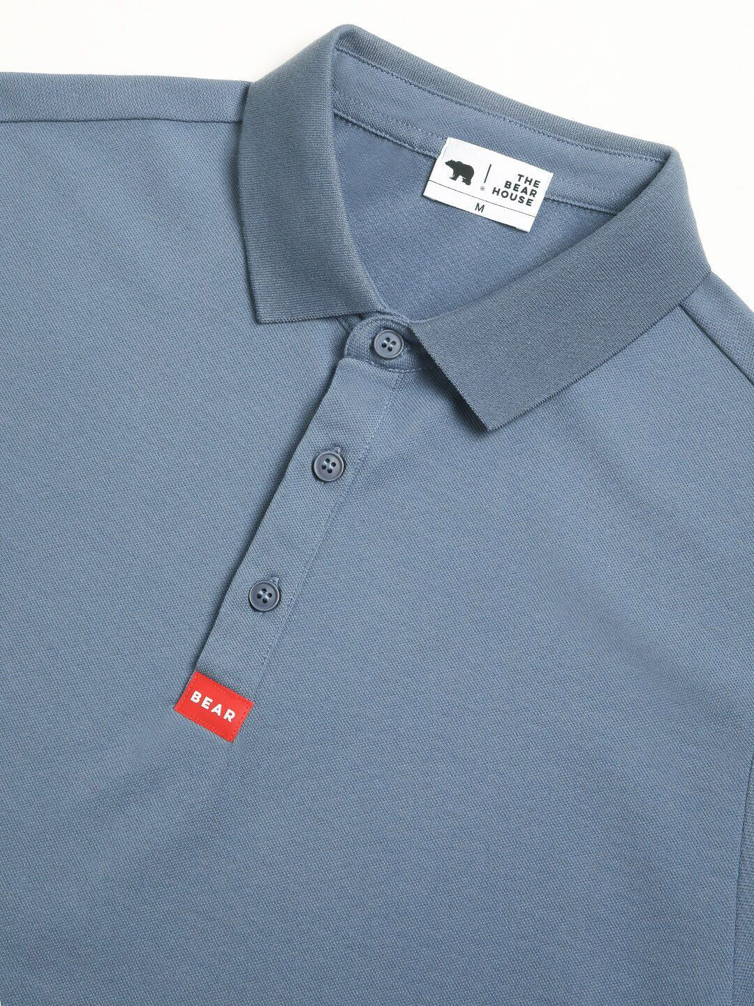 THE BEAR HOUSE Polo Collar Short Sleeves Slim Fit T-shirt