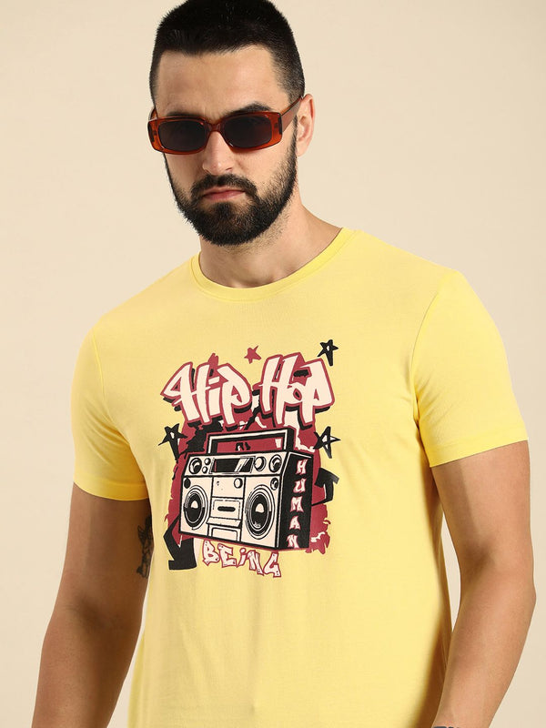 Being Human Pure Cotton Graphic Printed Casual T-shirt