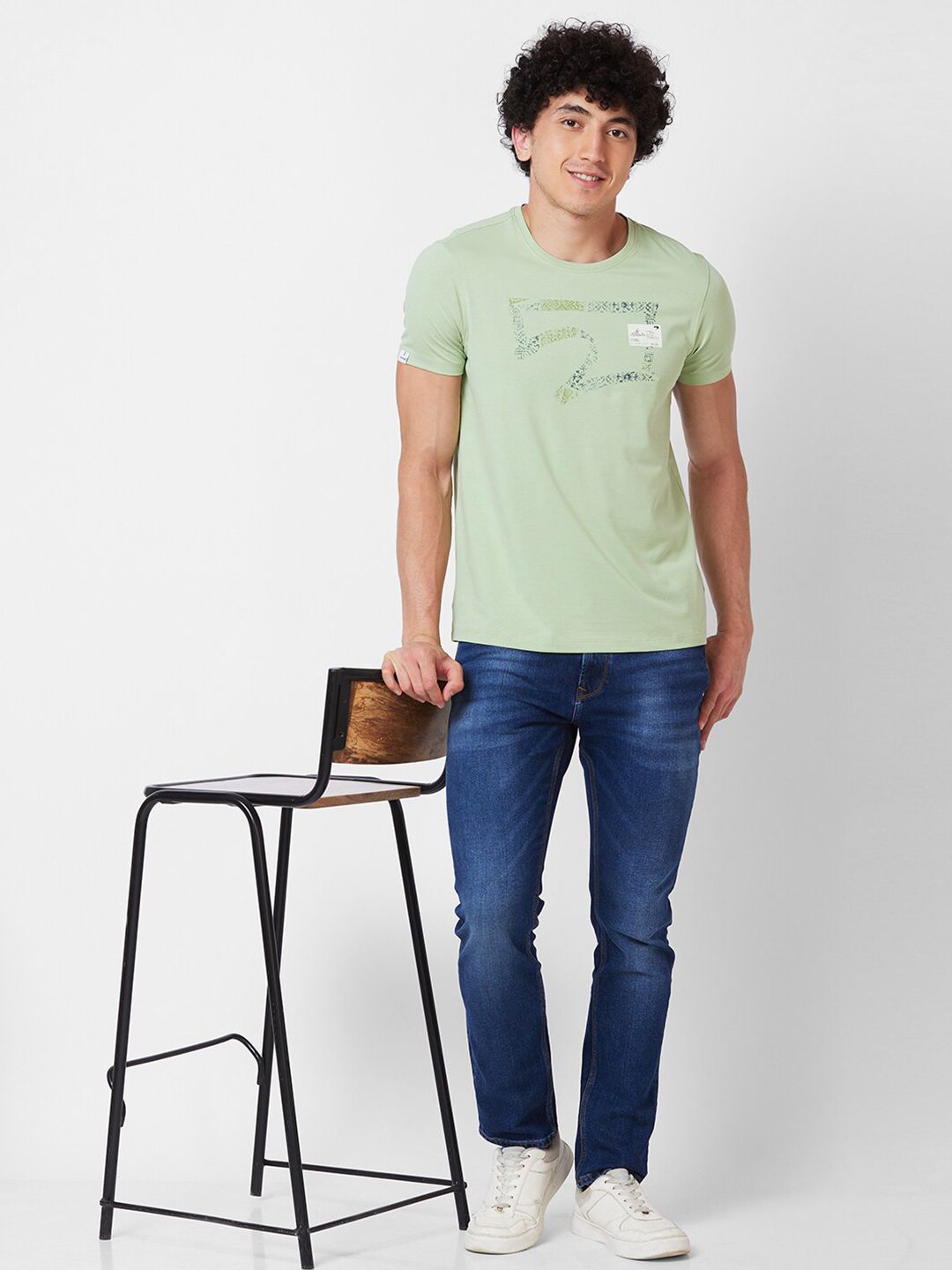 SPYKAR Men Typography Printed Cotton Slim Fit T-shirt