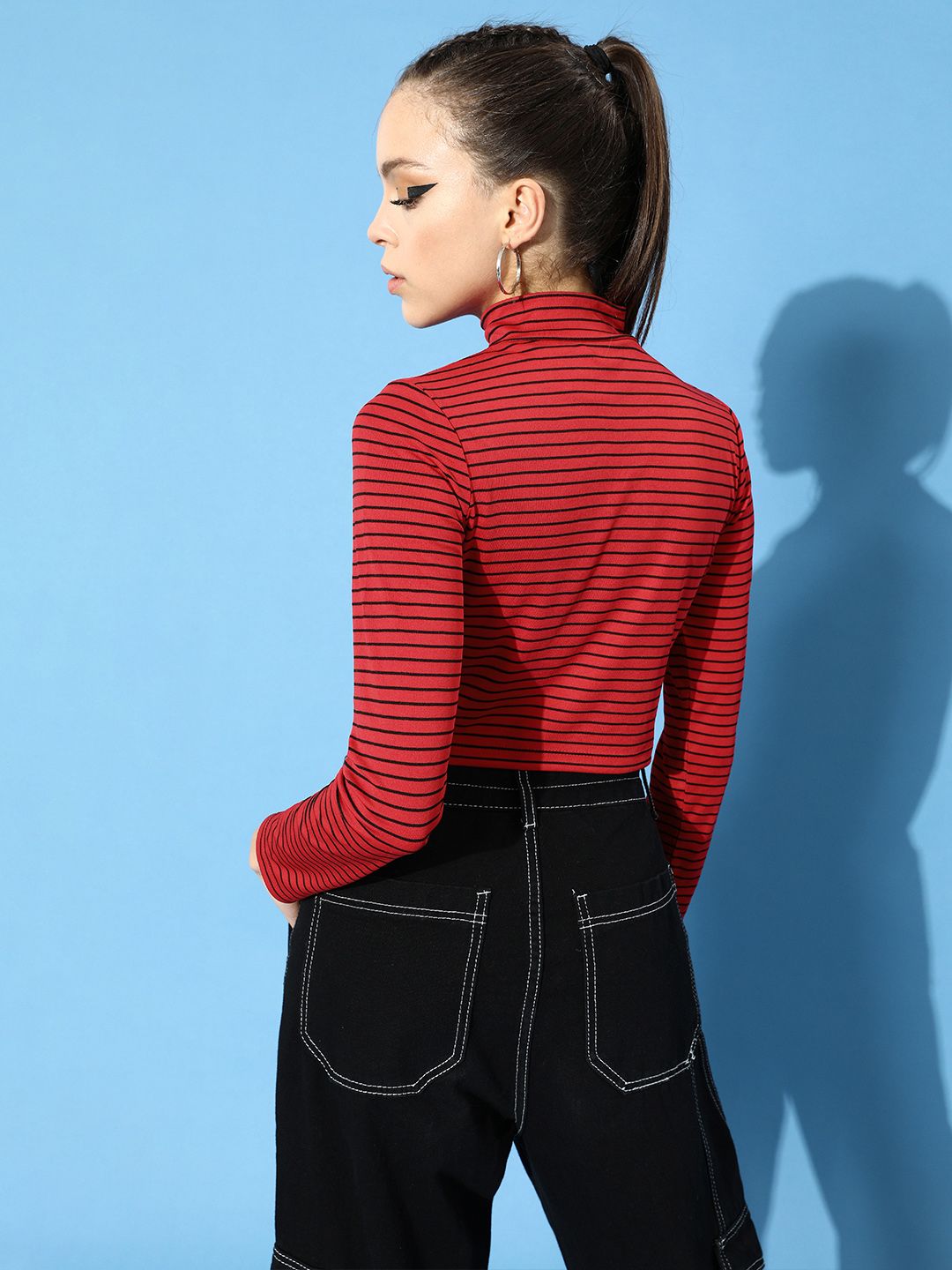 STREET 9 Women Gorgeous Red Abstract Cropped Top