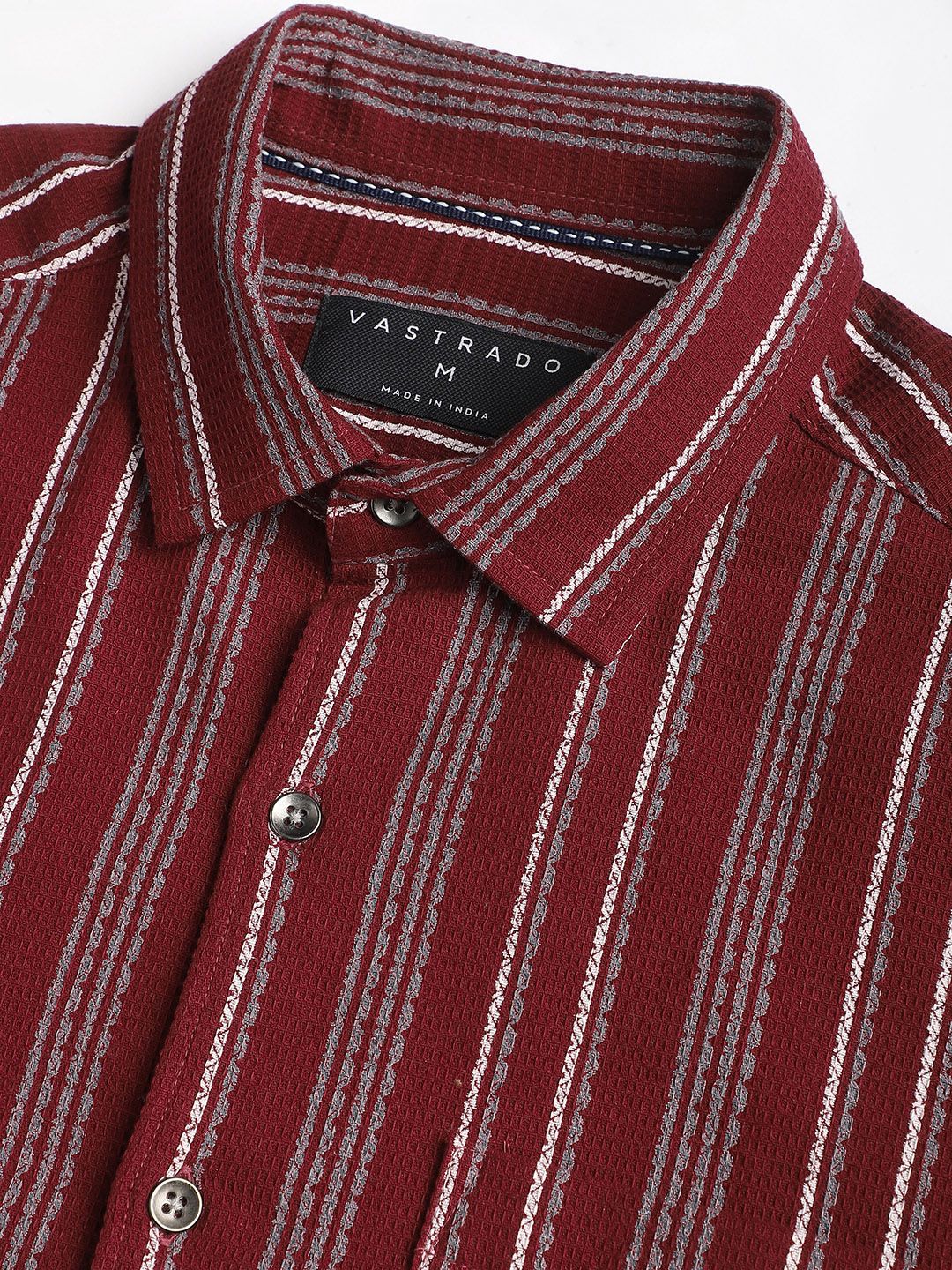 VASTRADO Men Classic Slim Fit Opaque Striped Casual Shirt