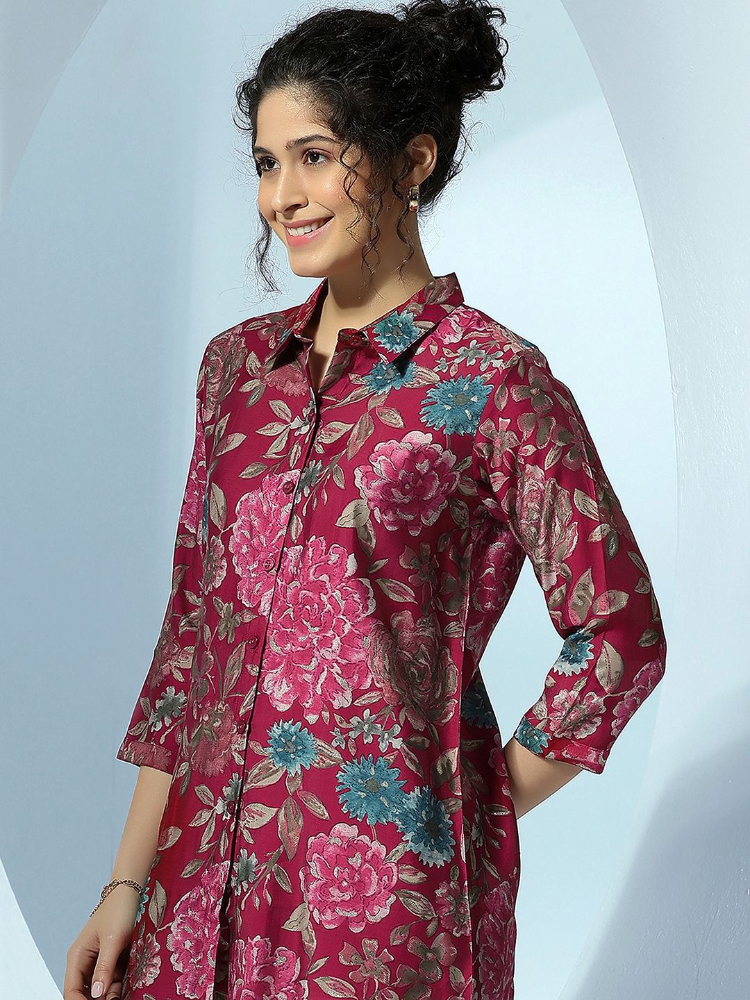 Libas Printed Shirt With Palazzo Co-Ords
