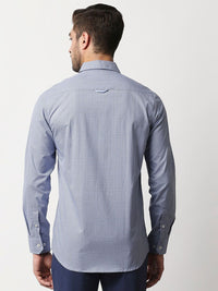 Thomas Scott Men Pure Cotton Blue Relaxed Micro Checks Checked Casual  Shirt