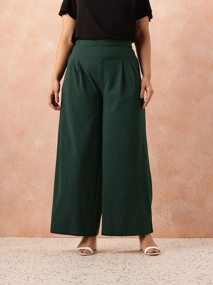All About You Plus Size Women Wide Leg Pleated Trousers