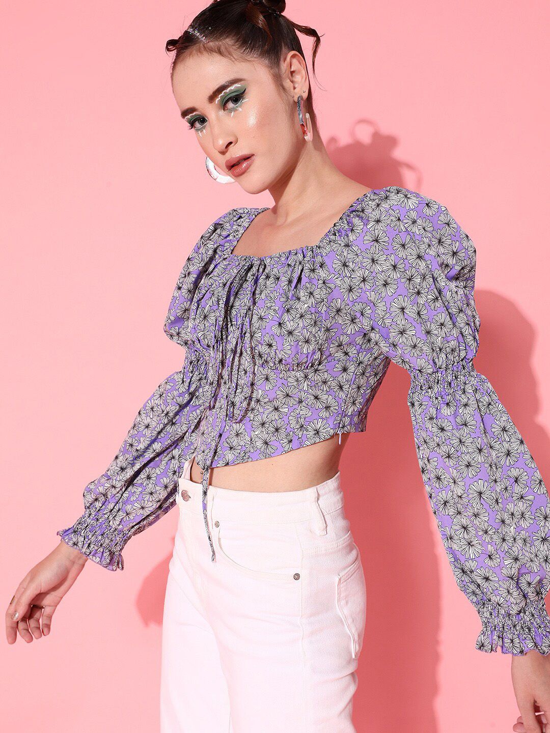 STREET 9 Elegant Lavender Floral Top