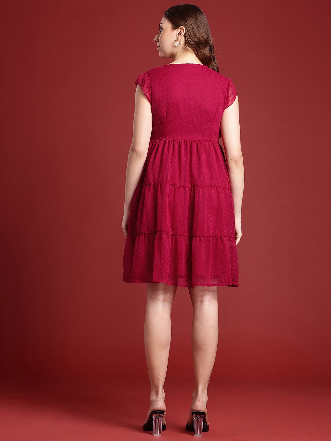 all about you Self Design A-Line Dress