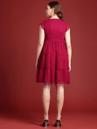 all about you Self Design A-Line Dress