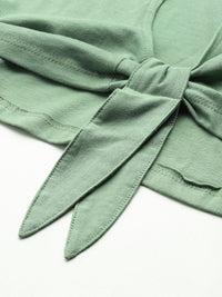 HRX by Hrithik Roshan Printed Pure Cotton Yoga T-shirt with Knotted-Back