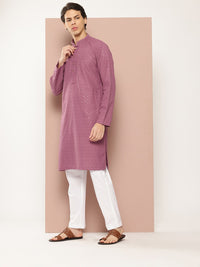 See Designs Men Embroidered Sequinned Kurta with Pyjamas