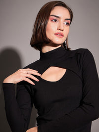 SASSAFRAS High Neck Cut Out Top