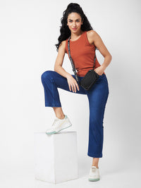 SPYKAR Round Neck Sleeveless Cotton T-shirt