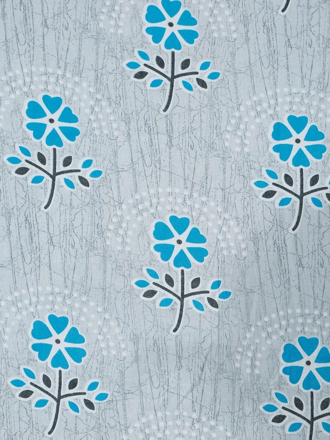 Moda Rapido X KLOTTHE Blue Floral 400 TC Single Bedsheet with 1 Pillow Covers