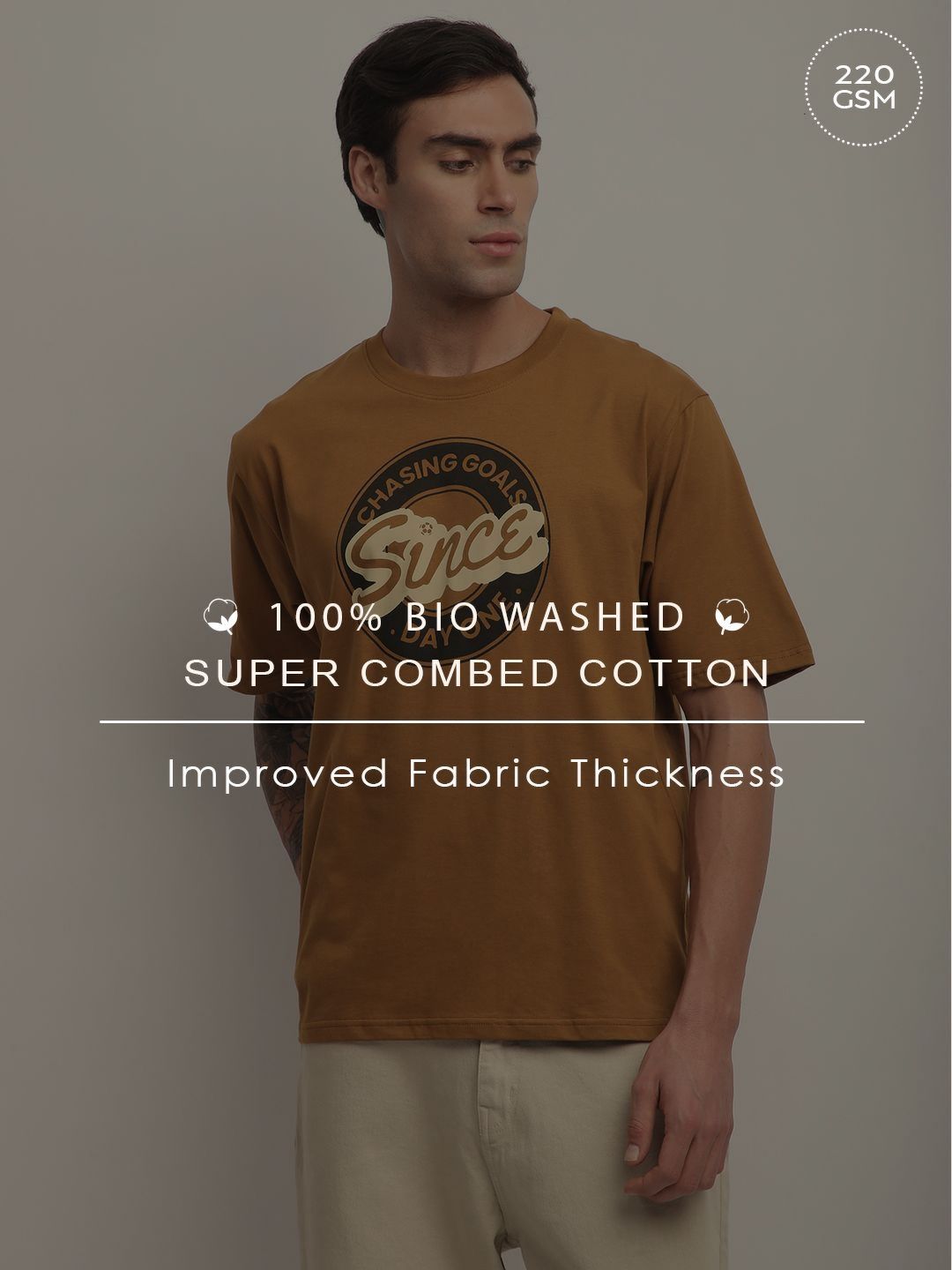 DILLINGER Men Short Sleeve Oversized Crew Neck Printed Tshirt