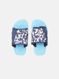 YK Boys Blue & Brown Abstract Print Sliders