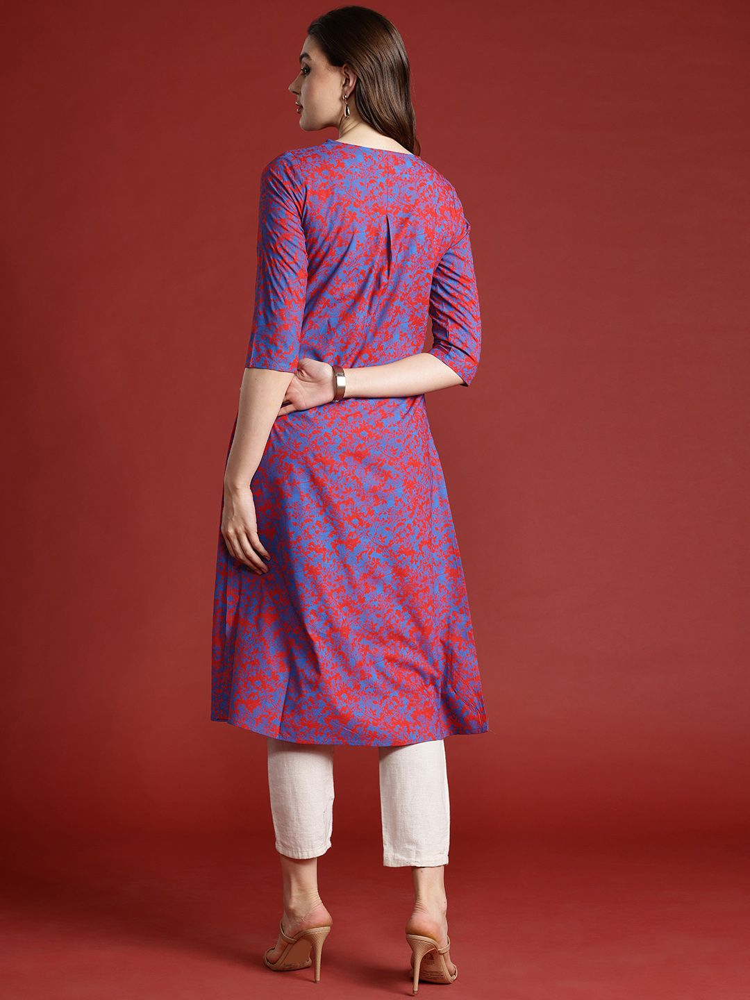 all about you Printed Pleated Straight Kurta