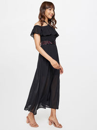 AND Black Off-Shoulder Maxi Dress