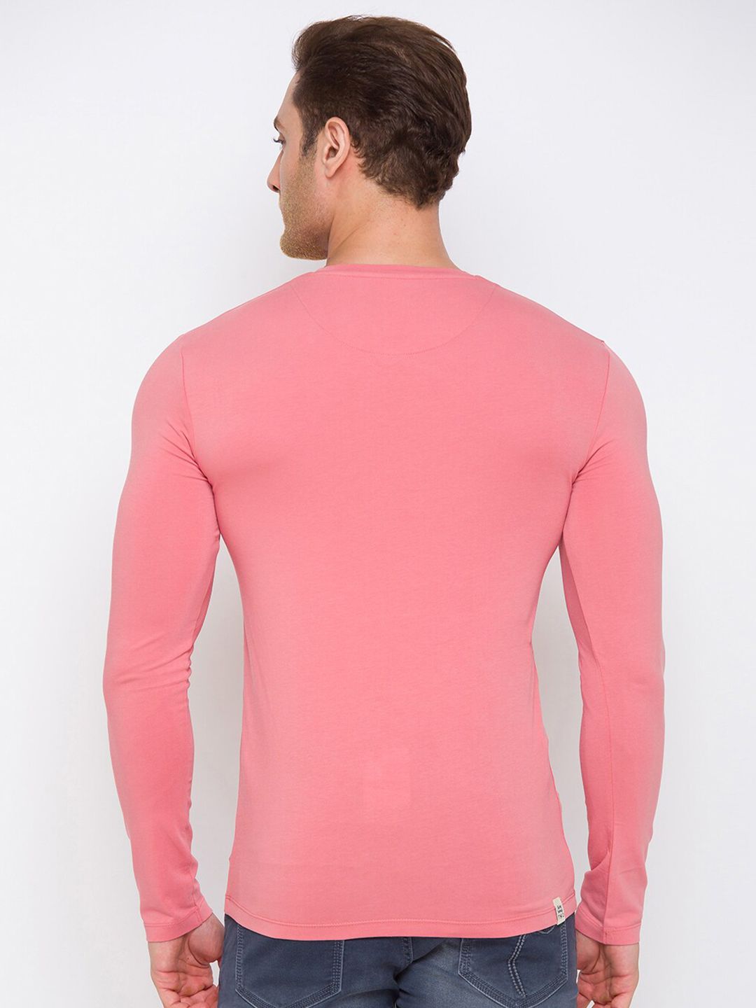 Being Human Men Coral Pink Printed T-shirt