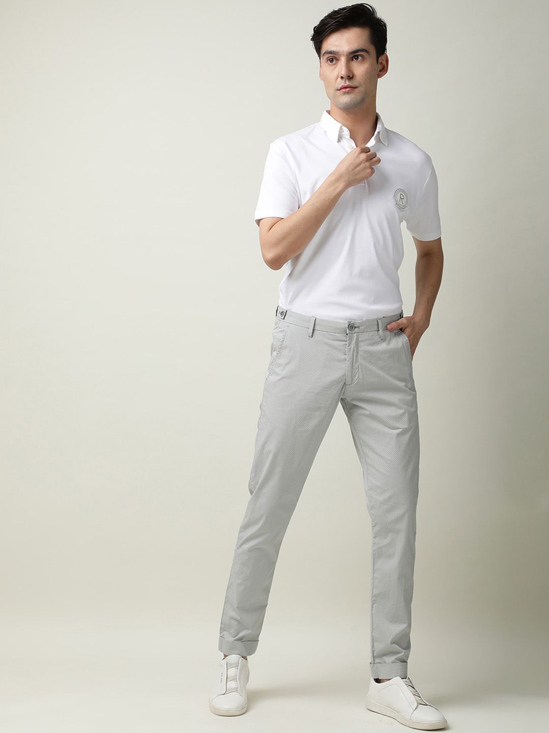 RARE RABBIT Men Maxims Mid-Rise Slim Fit Trouser