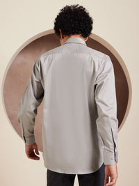 DENNISON Smart Solid Opaque Pure Cotton Satin Shirt