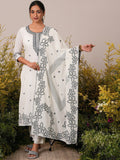 Libas Floral Regular Pure Cotton Kurta with Trousers & Dupatta