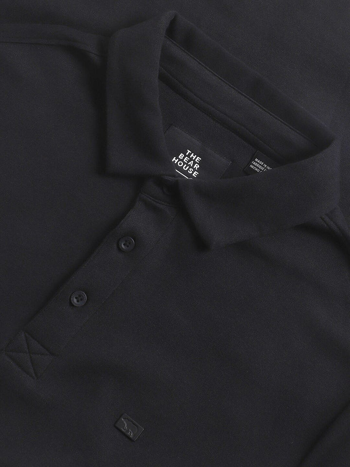 THE BEAR HOUSE Polo Collar Slim Fit Pure Cotton T-shirt