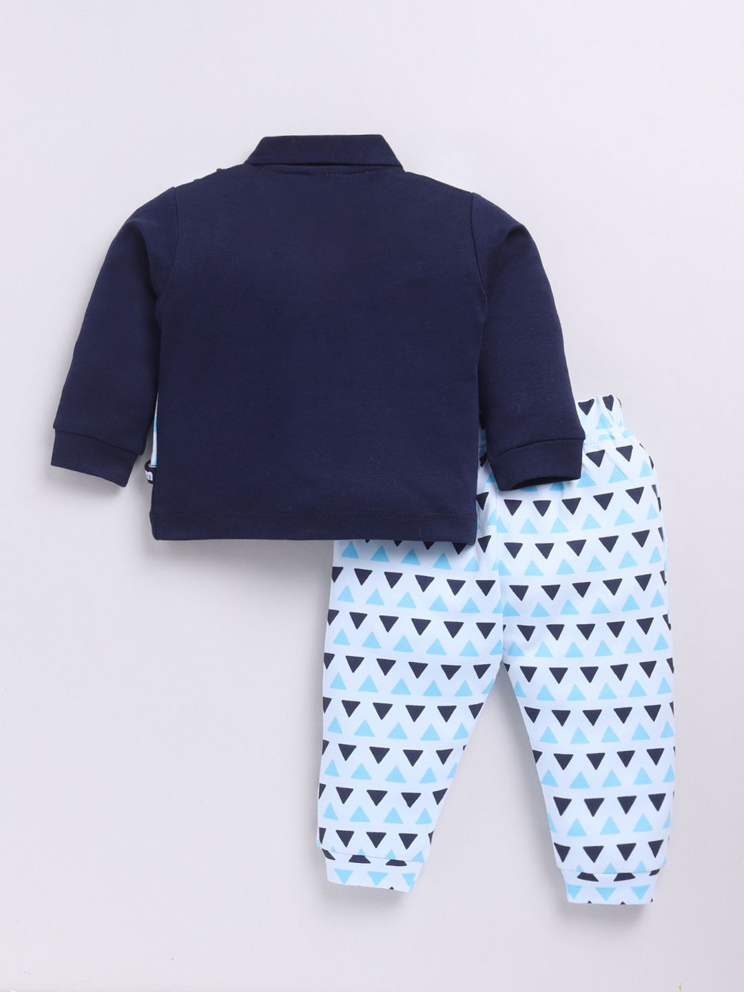 Moms Love Infant Boys Printed Pure Cotton Shirt with Joggers