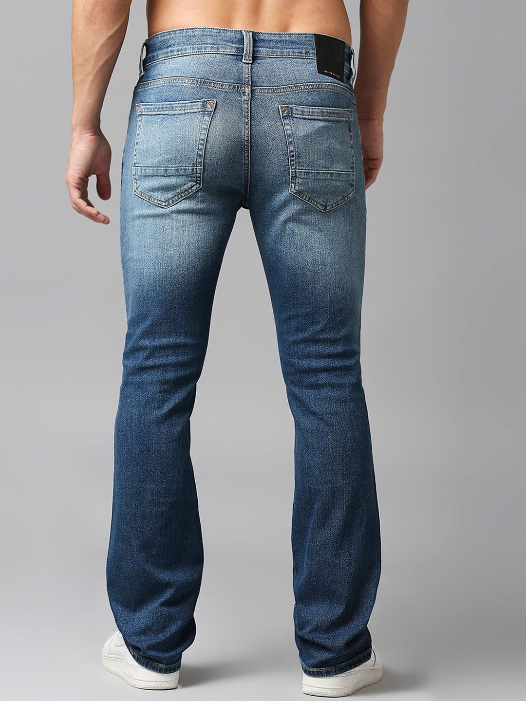 SPYKAR Men Cotton Bootcut Low-Rise Mildly Distressed Heavy Fade Stretchable Jeans