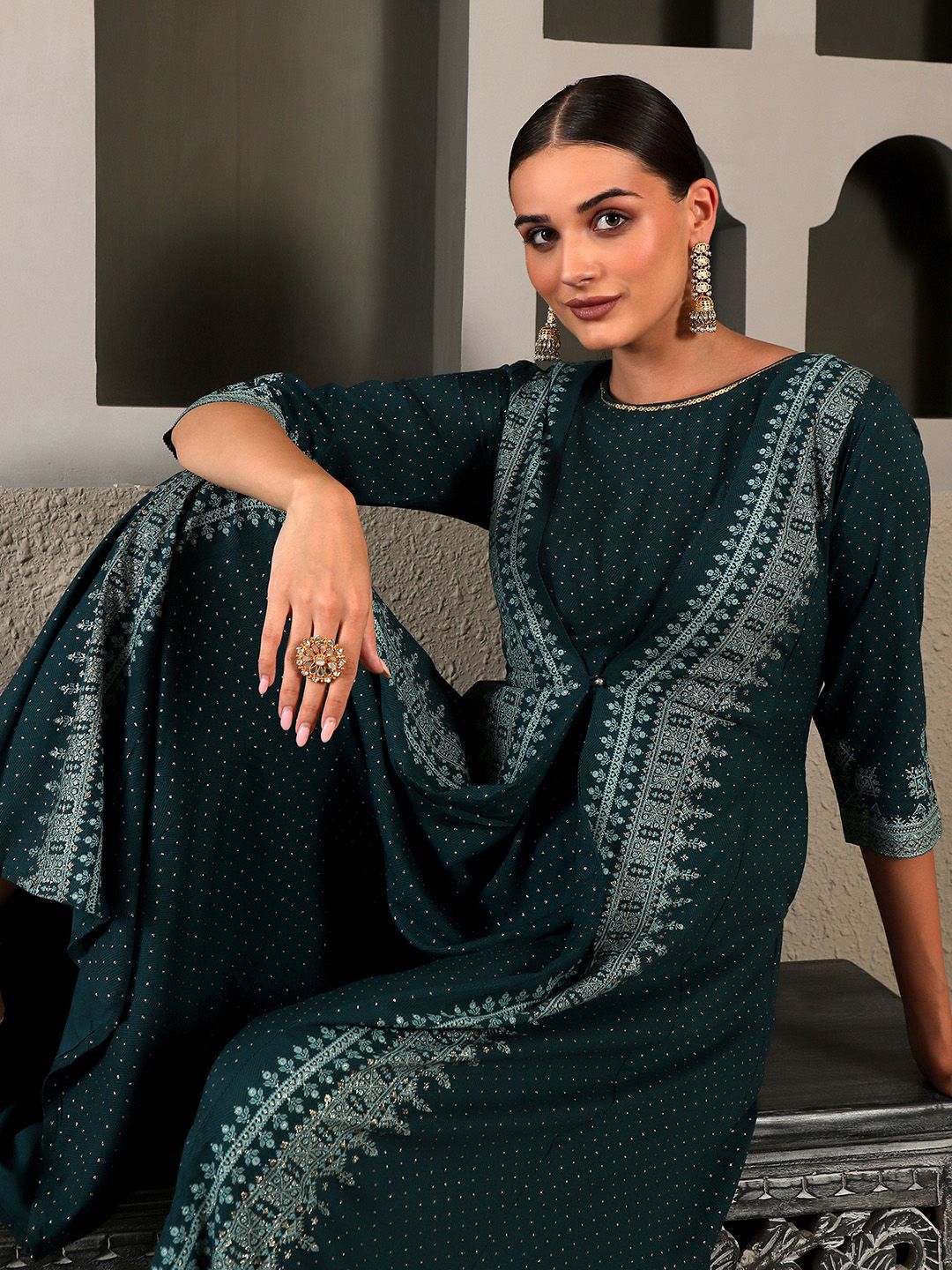 W Women Festive Geometric Print Jumpsuit