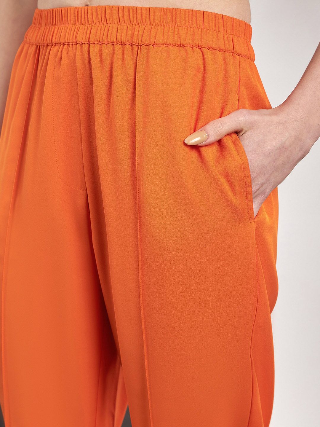 SASSAFRAS Orange Colorblocked Shirt & Trouser