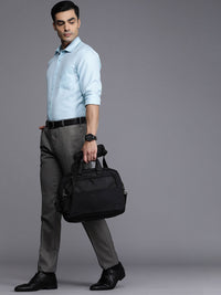 Raymond Men Grey Checked Slim Fit Formal Trousers