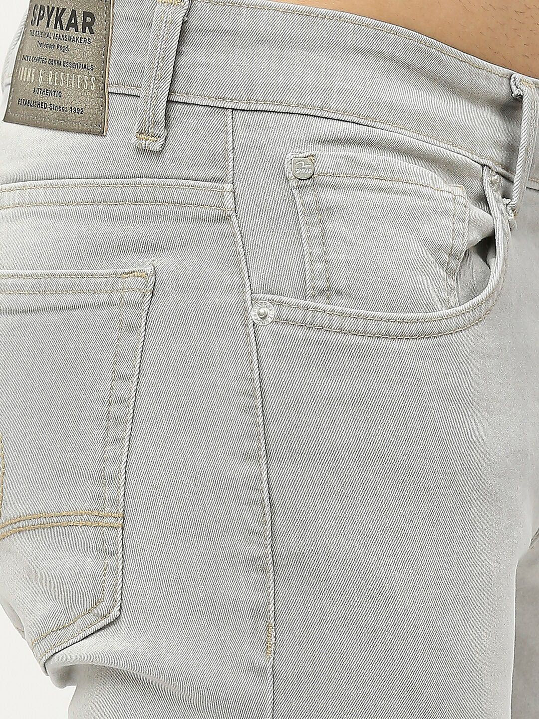 SPYKAR Men Super Skinny Fit Low-Rise Light Fade Stretchable Jeans