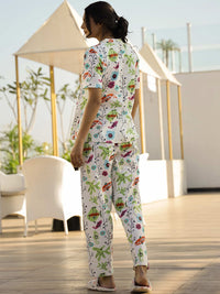 SANSKRUTIHOMES Women Printed Pure Cotton Night suit