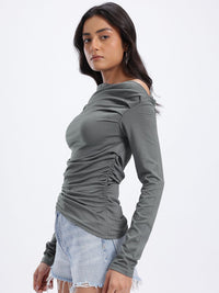 DressBerry Ruched One Shoulder Top