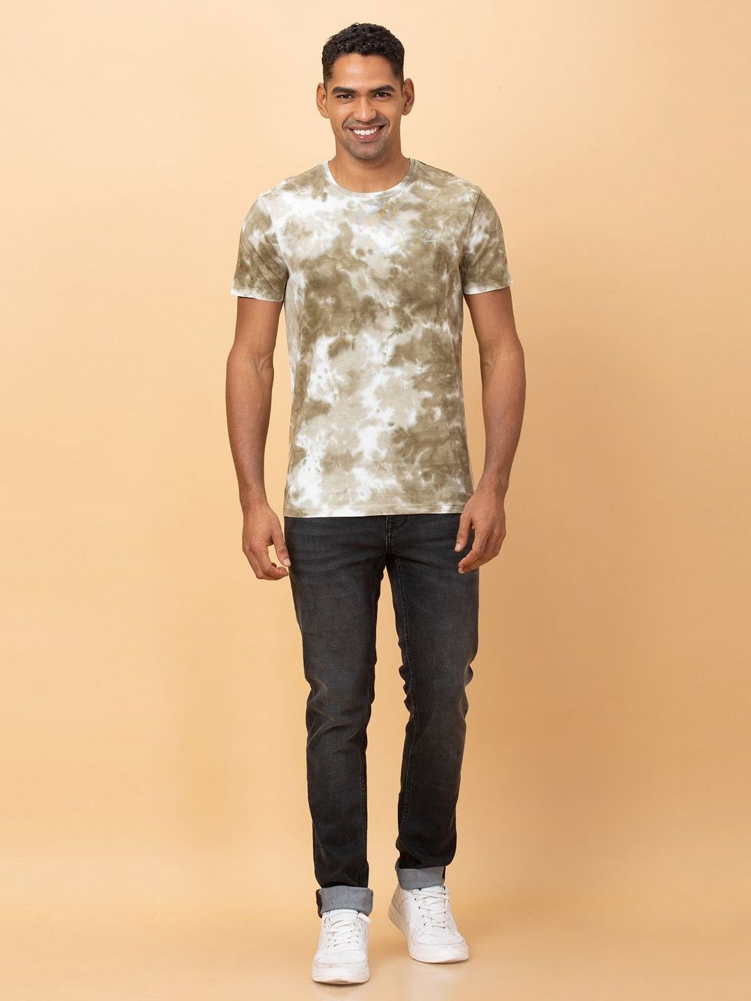 Being Human Men Dyed Raw Edge Slim Fit T-shirt