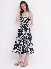 RAREISM Print A-Line Midi Dress