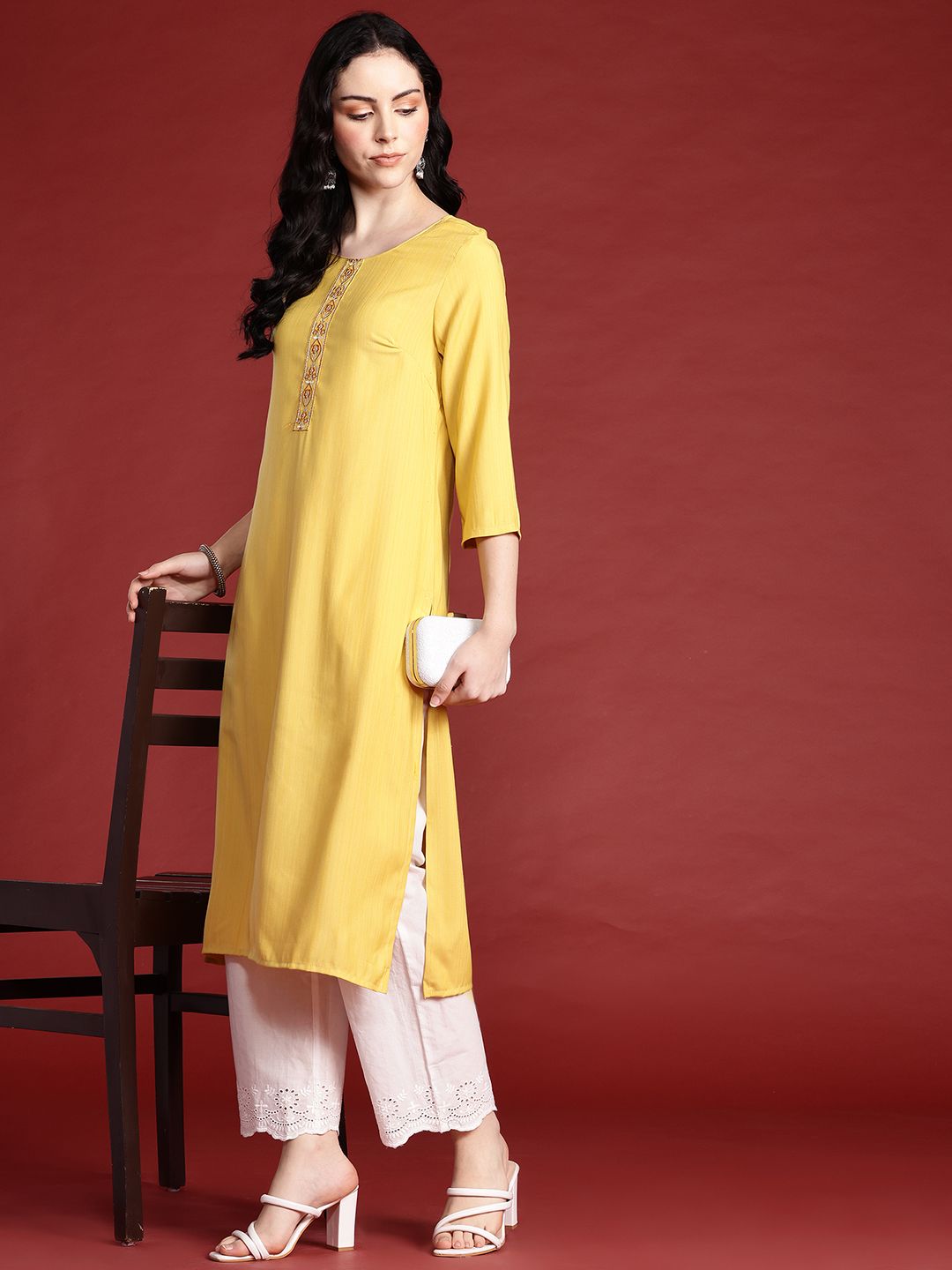 Anouk Yoke Design Embroidered Kurta