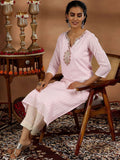 Libas Floral Yoke Design Cotton Straight Kurta