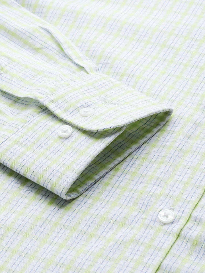 Park Avenue Men Pure Cotton Slim Fit Tartan Checked Formal Shirt