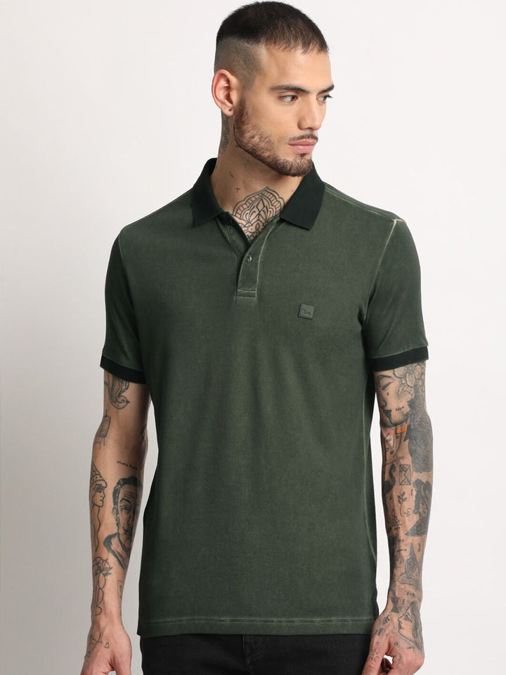 THE BEAR HOUSE Polo Collar Slim Fit Pure Cotton T-shirt
