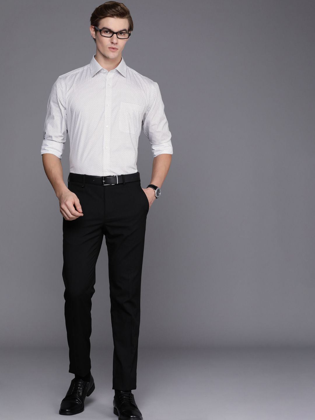 Raymond Pure Cotton Slim Fit Printed Formal Shirt