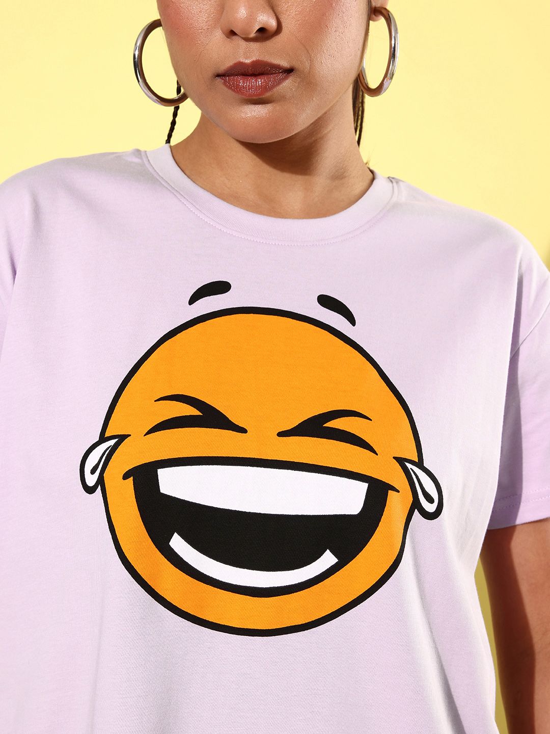 Difference of Opinion Women Printed Pure Cotton Boxy T-shirt