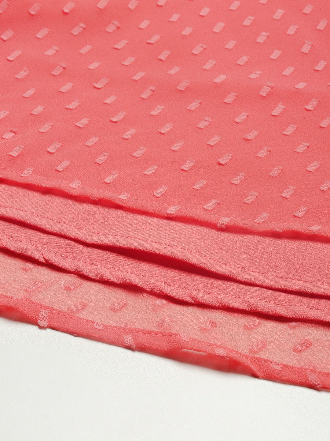 Berrylush Women Pink Self Design Fit and Flare Dress