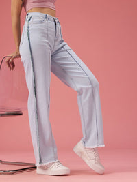 DressBerry Women Straight Fit High-Rise Light Fade Stretchable Jeans