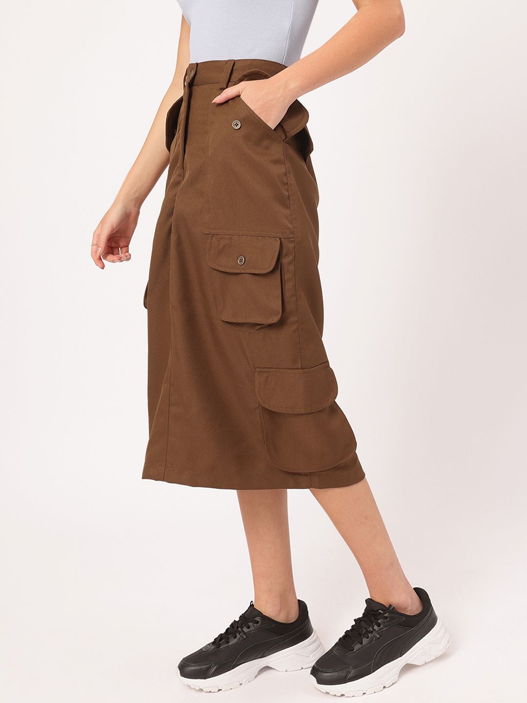 DressBerry Utility Chic Cargo Straight Skirt